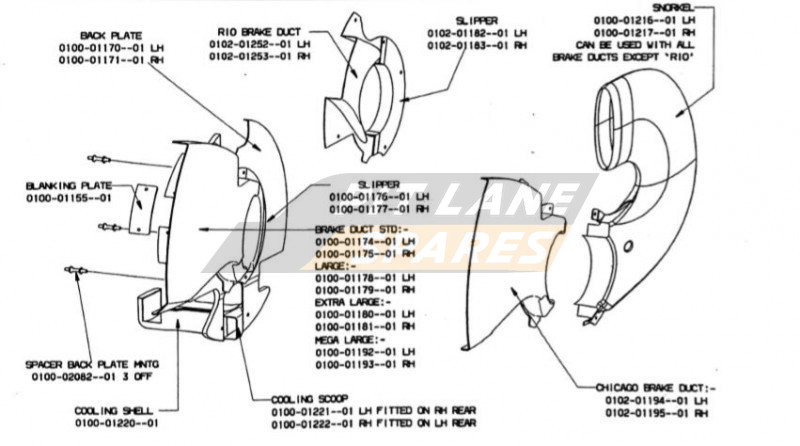 BRAKE DUCT OPTIONS Diagram